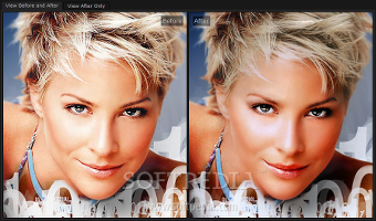Showing PortraitPro Studio Max – the display of the original and new portrait side-by-side